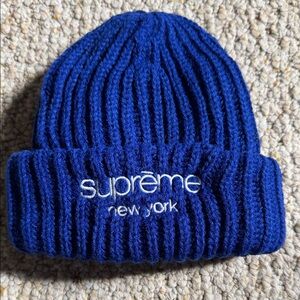 Supreme Royal Blue Ribbed Beanie